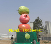 果园景区入口定制仿真玻璃钢，苹果雕塑大型树脂青枣子水果造型摆件