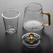 玻璃茶壶过滤泡茶壶家用耐高温耐热锤纹茶水，分离泡茶器花茶具套装