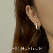 air-horizon时尚耳环女气质锆石耳，圈简约耳钉，小众通勤百搭耳饰品