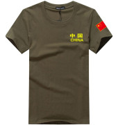 军迷风特种兵短袖中国国旗t恤男女宽松纯棉，体能训练定制半袖体恤