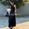 rixoexit法式赫本风黑色，肌理感立体背心，连衣裙气质包臀无袖长裙