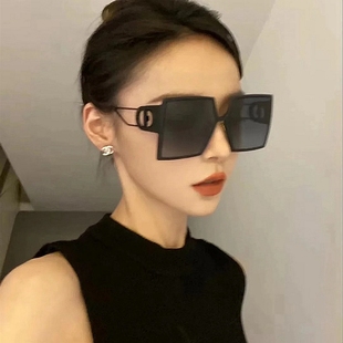D家墨镜女2021黑色大方框妻子的旅行同款眼镜太阳镜大脸显瘦