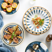 日式盘子菜盘家用陶瓷餐具创意，个性网红盘子，西餐牛排盘早餐盘餐盘