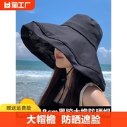 ohsunny防晒帽女士，遮脸防紫外线，2024夏季大檐太阳帽