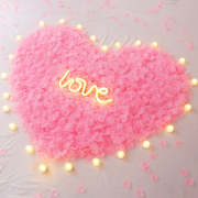 浪漫爱心求婚布置创意品仿真花瓣LED电子蜡烛love连体灯室内装饰
