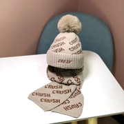2019儿童套帽冬天加绒男童女童毛线帽子围巾两件套宝宝保暖帽