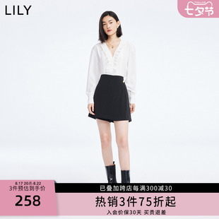 商场同款lily秋女装，别致洋气法式裙裤休闲短裤