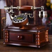 实木欧式仿古电话机复古时尚创意，个性电话机家用固定有绳电话座机