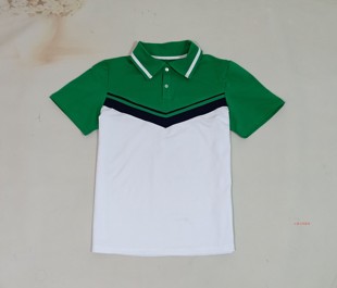夏中小学生校服，短裤绿色白色，拼色t恤仿制