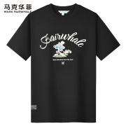 冰氧吧马克华菲圆领短袖T恤男2024夏季刺绣潮流凉感上衣