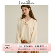 sincethen法式娃娃领衬衫，小众设计感上衣甜美衬衣女春季2024