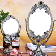 欧式复古意式台式合金双面镜子化妆镜桌面网红轻奢镜子卧室梳妆镜