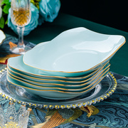 陶瓷盘子菜盘家用轻奢方盘高级感碟子碗家用2023简约餐具套装