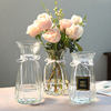 三件套玻璃瓶透明水培植物观音竹，百合玫瑰干花瓶客厅插花摆件
