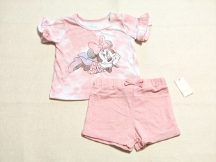 50-90  欧美单 女童迪迪短袖短裤夏季套装