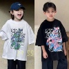 波拉韩国女男孩小中大儿童装，夏青少年高中生街舞亲子短袖t恤上衣
