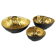 样板间金纹果盘摆件创意造型陶瓷装饰黑色哑光金豹子收纳碗干果盆