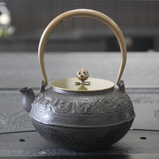 玄铁堂铁壶日式铸铁壶生铁，茶壶手工可煮茶烧水壶茶具古文1.3l铜把