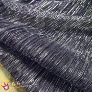 电光夏季网纱 银紫色压皱折细百褶布料 极光透视汉服中国古风面料