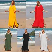 气质时尚感沙滩罩衫长袍，宽松大码波西米亚，长裙比基尼外罩衫rmz01