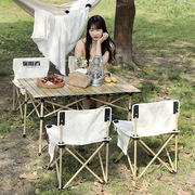探险者户外折叠桌椅套装铝合金便携桌椅户外野餐烧烤桌椅