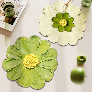 异形花卉餐垫隔热垫pvc皮革，防水防油餐桌，垫免洗可擦西餐垫子碗垫