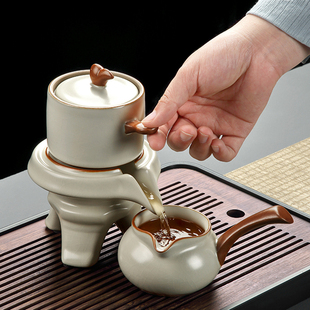 唐丰汝窑自动茶具套装2024家用功夫懒人泡茶神器旋转泡茶壶