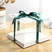 全透明生日蛋糕盒子4681012寸双层加高四六八十寸包装盒