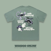 幽灵蝙蝠woodoo设计师品牌，美式高街卡通趣味，宽松百搭男女t恤