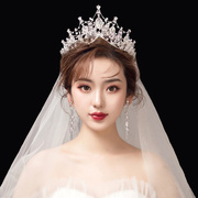 新娘头饰2023年简单大方简约水晶，仙气超仙森系婚纱头纱
