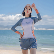 运动泳衣女士显瘦遮肚游泳馆保守长袖韩国泡温泉泳装分体式两件套