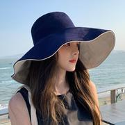 帽子女夏季2024遮阳帽子，防晒渔夫帽防紫外线大帽檐女士太阳帽
