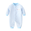 婴儿保暖连体衣前开扣加厚连身衣0-1岁宝宝空气棉内衣夹棉哈衣