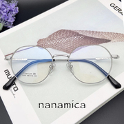 nanamica奶咖色纯钛超轻眼镜框女中小脸型，加厚边可配高度数眼镜潮