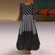 round neck polka dot long sleeve dress2022圆领波点长袖连衣裙