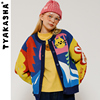 滑雪系列tyakasha塔卡沙毛衣女(毛衣女)彩色趣味针织衫女彩色开衫外套