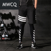 MWCQ健身裤男跑步运动紧身裤篮球田径高弹嘻哈打底假两件套装潮女