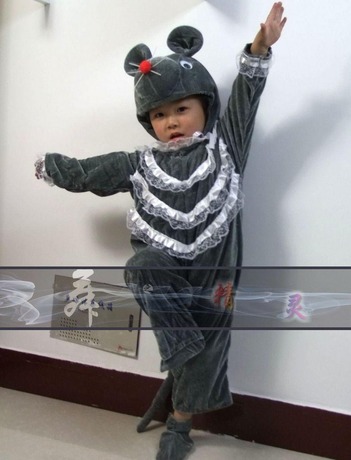 儿童表演服装小老鼠造型套装男童女童幼儿园卡