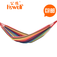 Hewolf公狼户外吊床帆布加厚单人吊床秋千1127