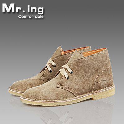 Mr.ing 2010春季新品 环保烟胶底牛皮城市休闲皮鞋中邦靴子[202]