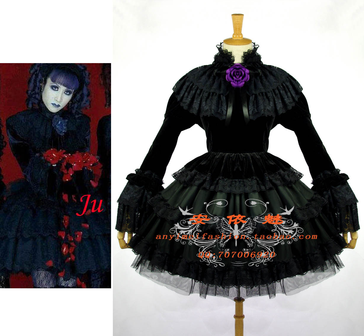 视觉系哥特式malice mizer mana黑色洋装演出cosplay服装衣服定做