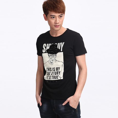 新款男装短袖奥戴尔40支精梳纯棉拉架夏季短