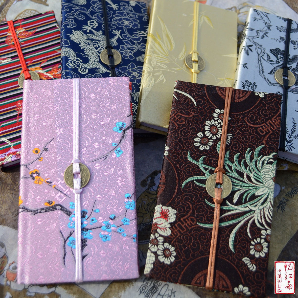 中国风特色送老外 丝绸笔记本子...