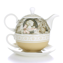 创意茶具 一人杯壶 子母壶茶具 欧式古典骨瓷壶 咖啡杯碟套装包邮