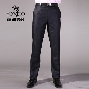  虎都正品秋冬新款休闲西裤男裤男装修身商务免烫中腰VFTA1508A