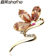 喜芙正品 胸针  韩国饰品 魅惑妖艳水晶水钻花朵胸花 围巾扣
