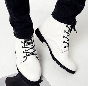  高帮男鞋潮流短靴男式靴子 男靴子冬季保暖皮靴男鞋牛仔靴 工装靴