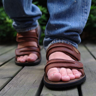 Authentic men's Sandals men s sandal shoe leather Sandals men leather beach waves of men's Sandals boys Sandals clearance