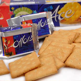 韩国进口零食品 海太ACE 原味饼干 咸味低脂 低卡 218g 独立6小袋