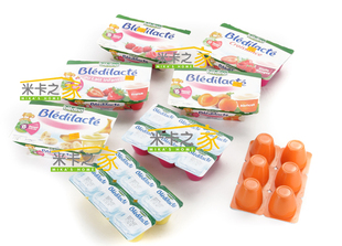  现货 法国达能贝乐蒂Bledina婴幼儿酸奶系列6*60g/6个月 钙铁锌vc